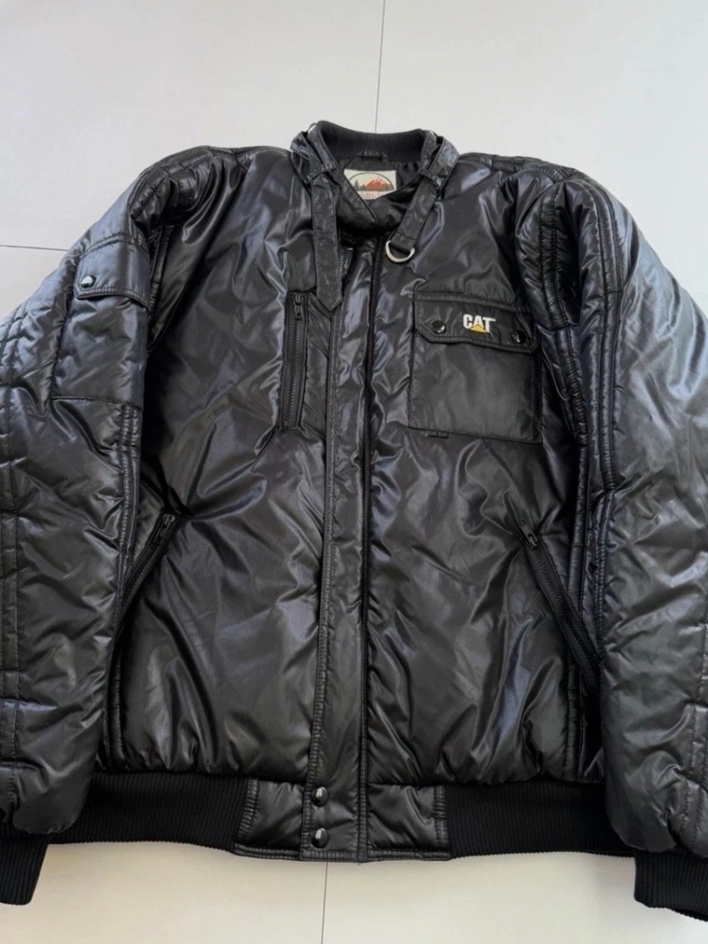 Vintage Mens Cat Caterpillar Bomber Jacket 3XL 90s